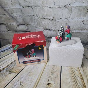 Lemax Christmas Village Collection Porcelain Tobogganning 22085 w Box Vtg 1993